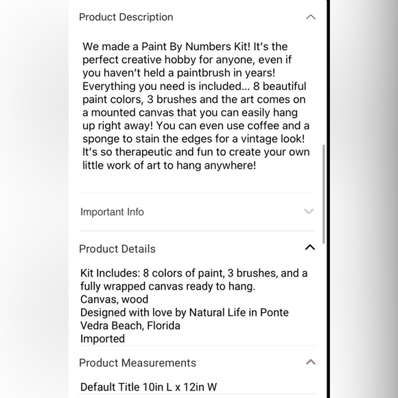 Natural Life Paint By Numbers Kit - Picture 3 of 3